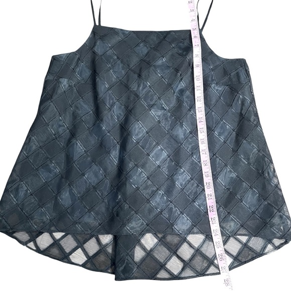 Worth Black Check Square Sleeveless Top Sz 10 - Picture 5 of 7
